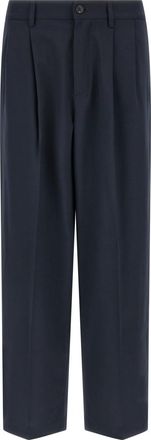Department Five Dark Blue Loose Pleated Pants