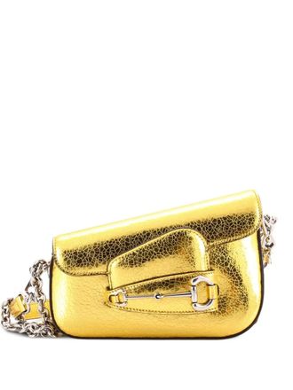 Gucci Horsebit 1955 Asymmetric Leather Mini shoulder bag - Oro