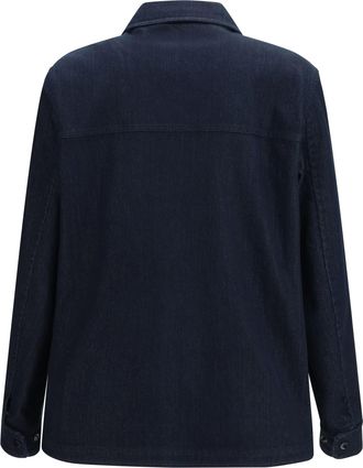 Moncler Mens Denim Shirt Jacket Haderu Dark Blue Cotton