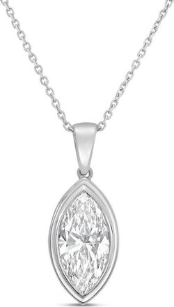 Diana M. Jewels 14kt white gold 12.00 ct lab grown marquise bezel with bail pendant