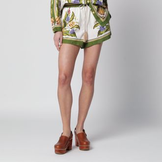 Farm Rio Sand Tropical Scarf linen-blend shorts