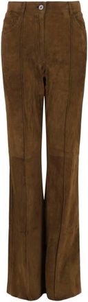 Ferragamo Suede Flared Pants, Brand Size 40