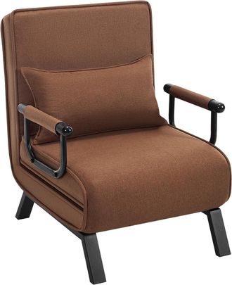 Woltu Sill&oacute;n Cama Individual Con Respaldo Regulable En 5 Posiciones, Marr&oacute;n - Woltu