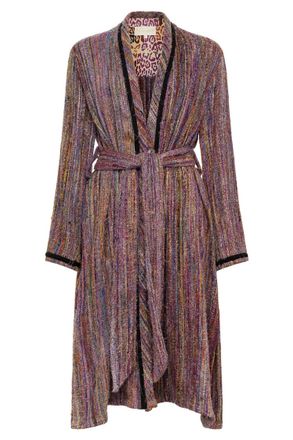 Carolina K Womens Robe Style Rua Coat In Multi Purple