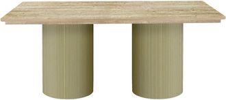 Habitat & Jardin Mesa de comedor ovalada efecto madera beige l180 cm