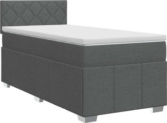 vidaXL Cama Box Spring Con Colch&oacute;n Gris Oscuro 90 X 190 Cm Tela Vidaxl