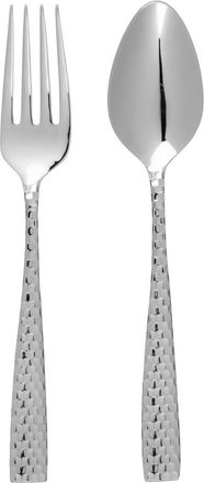 Fortessa Lucca Faceted Serving - Set Of 2 In Silver