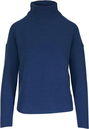 Kinross Cashmere Maglione a coste a collo alto - Blu