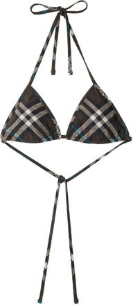 Burberry check bikini top - women - Spandex/Elastane/Polyamide/Polyamide/Spandex/Elastane - S - Brown