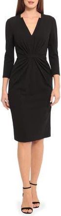 Maggy London Center Ruched Sheath Dress in Black at Nordstrom Rack, Size 2