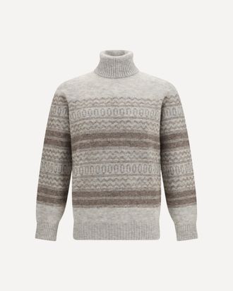 Brunello Cucinelli Fair Isle knit turtleneck Sweater Male 52