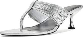 Marc Fisher Pamilla Womens Dress Sandals Silver Leather : 7.5 M