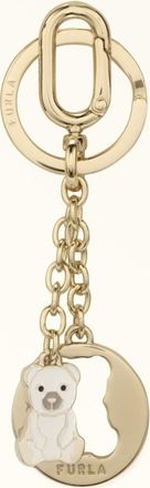 Furla Crystal Portachiavi Marshmallow Bianco Metallo + Smalto Donna
