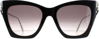 Alexander McQueen Cat Eye Black Silver Grey Gradient AM0375S
