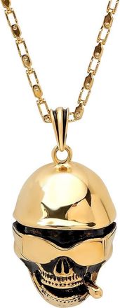 Steeltime Mens Skull Pendant Necklace in Gold at Nordstrom Rack
