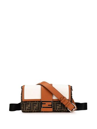 Fendi 2010-2024 Zucca Canvas and Leather Convertible Baguette satchel - women - Canvas/Calf Leather - One Size - Brown