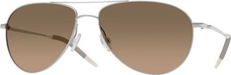 Oliver Peoples OV1002S Benedict Polarized 5036GN Mens Sunglasses Silver Size 59