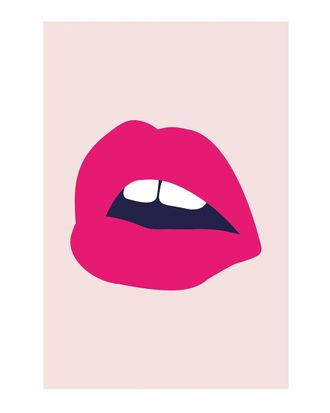 iCanvas Pink Lips Salmon Back By Pixy Paper Wall Art