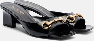 Gucci Signora Horsebit patent leather mules