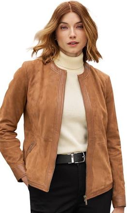 Jessica London Suede Lady Jacket in Cognac at Nordstrom, Size 14