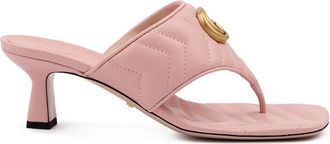Gucci Mystic Pink Nappa Charlotte Leather Womens Sandals