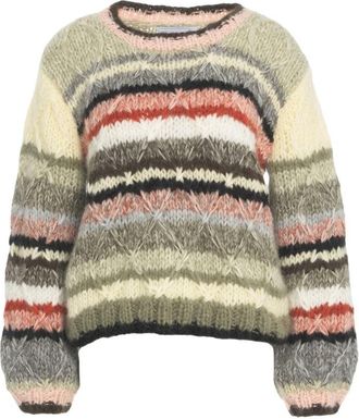Dawn x Dare Multicolored Chunky Knit Sweater With Round Neckline