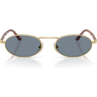 Persol 55mm Rectangular Sunglasses in Gold /Blue at Nordstrom