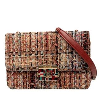 Chanel Pre-owned Quilted Tweed Flap Bag - Dames - Pre-owned - Bruin - Maat: ONE Size Tweed