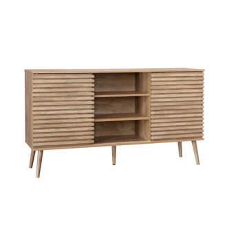 Sweeek Aparador escandinavo con 2 puertas de madera, 140cm, natural