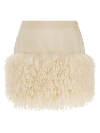 Moncler White Teddy insert skirt