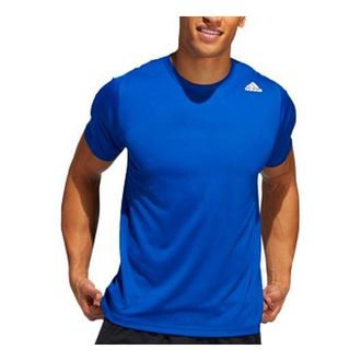 adidas Mens adidas Solid Color Logo Sports Round Neck Short Sleeve Royal Blue T-Shirt GC8345