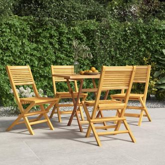 vidaXL Vidaxl - Sillas De Jard&iacute;n Plegables 4 Uds Madera Maciza Teca 47x62x90 Cm