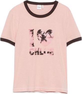 Chlo&eacute; Chlo&egrave; T-shirts en Poloshirts - Dames - T-shirts - Roze - M - Nylon - Tops