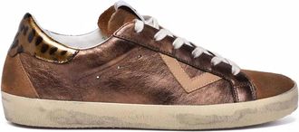 4B12 Bronze Leather Metallic Sneakers