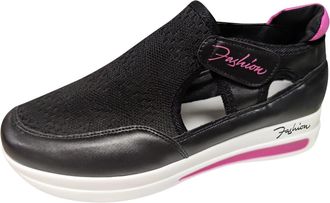 Generic Womens Orthopedic Running Trainers Womens Wide Fit Slip on Sneakers Mesh Breathable Loop Size Large Shoes Hook Heel Comfortable Casual Flat Womens Wom