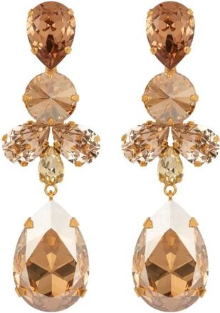 Jennifer Behr Jilian oorbellen met kristallen - Goud