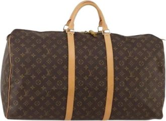 Louis Vuitton Pre-owned Keepall 60 Boston Bag - Dames - Vintage Weekendtas - Bruin - ONE Size - Leer - Vintage