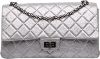 Chanel Pre-owned Classic Flap Shoulder Bag - Dames - Vintage Schoudertas - Grijs - ONE Size - Leer - Vintage