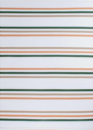 Nazar Rugs Alfombra exterior reversible dise&ntilde;o de rayas - verde - 180x280 cm