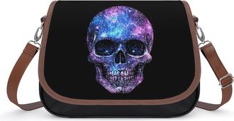Generic Glitter Pattern Skull Crossbody Bags for Women Fashion Leather Shoulder Handbags With Adjustable Strap