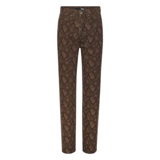 Rotate ROTATE Birger Christensen, Slim-fit Jeans, female, Brown, Size: W27 Printed Straight Jeans