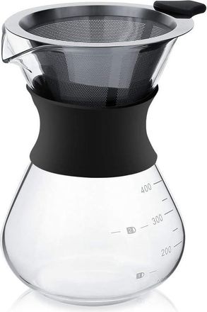 OEM Cafetera Manual Con Filtro, Portafiltro De Vidrio Y Jarra Con Filtro Permanente (400 Ml)
