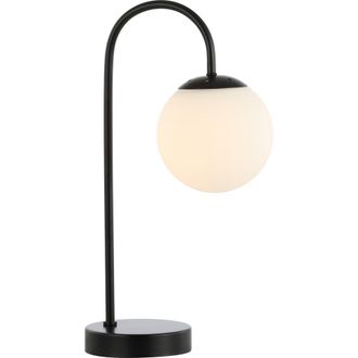 Jonathan Y Designs Arco Iron/Glass Minimalist Mid-Century Globe LED Table Lamp in Black at Nordstrom