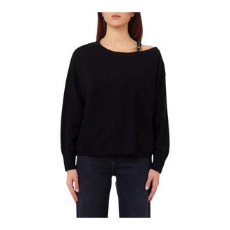 Liu Jo Maglia chiusa M/L con fibbia - Dames - Ronde hals truien - Zwart - S - Wol - Truien & Vesten
