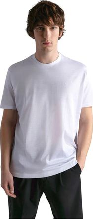 Paul & Shark Elegante katoenen T-shirt met geborduurd logo - Heren - T-shirts - Wit - M - Katoen - Tops