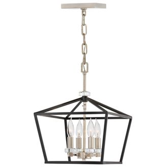 Netlighting Hinkley Stinson Lanterns Pendant Ceiling Light Black with Polished Nickel