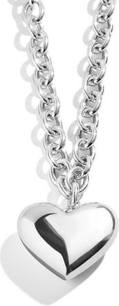 BaubleBar Millie Heart Pendant Necklace in Silver at Nordstrom