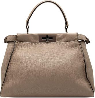 Fendi Pre-owned Fendi Medium Leather Selleria Peekaboo Iconic Satchel 8BN290 1RM 179 8244