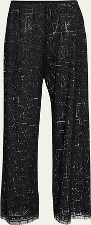 Leset Daniel Wide-Leg Lace Pants
