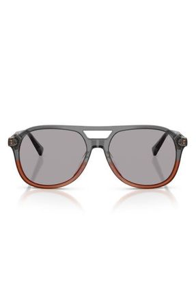 Brunello Cucinelli 56mm Polarized Pilot Sunglasses in Light Grey at Nordstrom